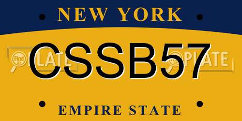 CSSB57 New York License Plate