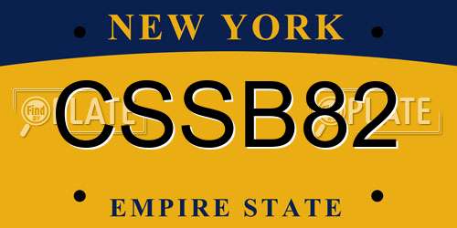 CSSB82 New York License Plate