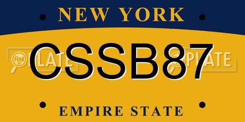 CSSB87 New York License Plate
