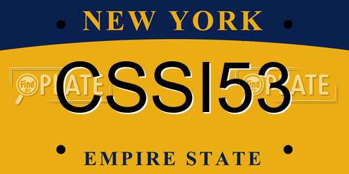 CSSI53 New York License Plate