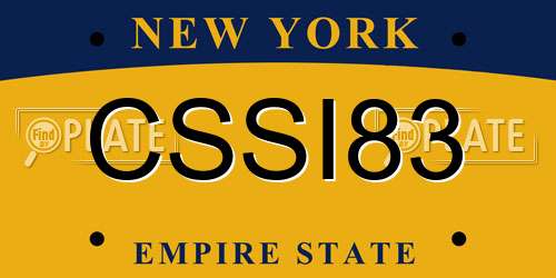 CSSI83 New York License Plate