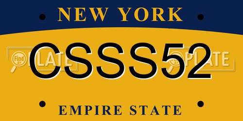 CSSS52 New York License Plate