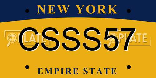CSSS57 New York License Plate