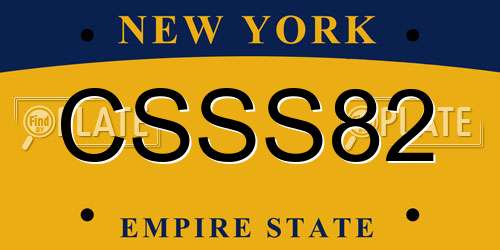 CSSS82 New York License Plate