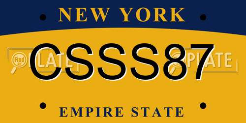 CSSS87 New York License Plate