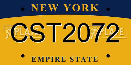 CST2072 New York License Plate