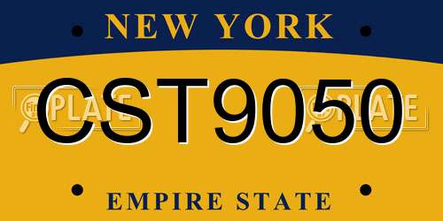 CST9050 New York License Plate