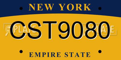 CST9080 New York License Plate