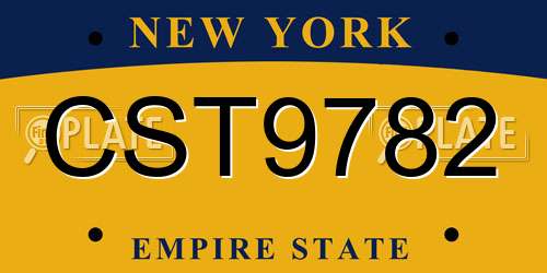 CST9782 New York License Plate