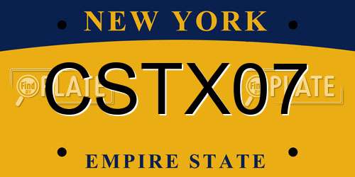 CSTX07 New York License Plate