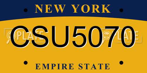 CSU5070 New York License Plate