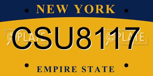 CSU8117 New York License Plate