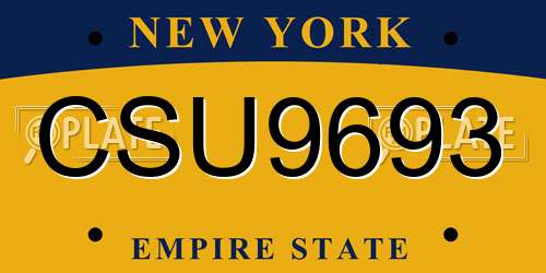 CSU9693 New York License Plate