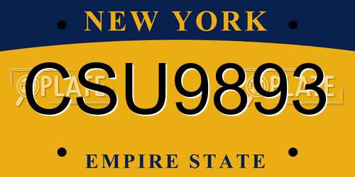 CSU9893 New York License Plate