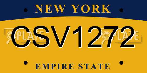 CSV1272 New York License Plate