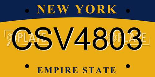 CSV4803 New York License Plate