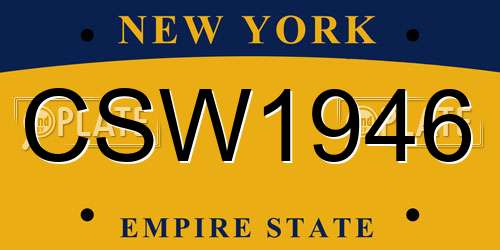 CSW1946 New York License Plate