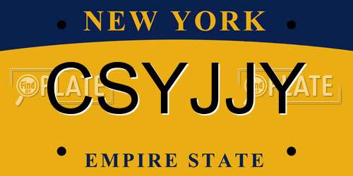 CSYJJY New York License Plate