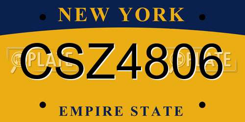 CSZ4806 New York License Plate