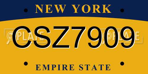 CSZ7909 New York License Plate
