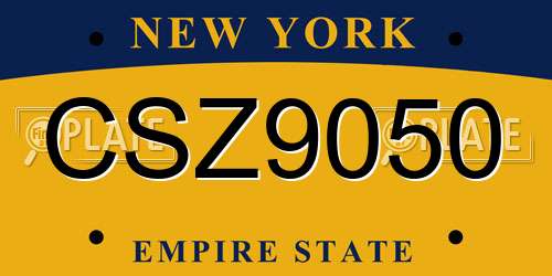 CSZ9050 New York License Plate