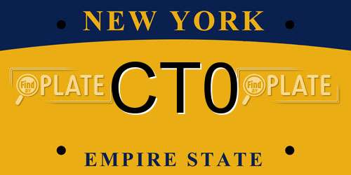 CT0 New York License Plate