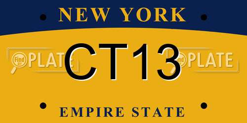 CT13 New York License Plate