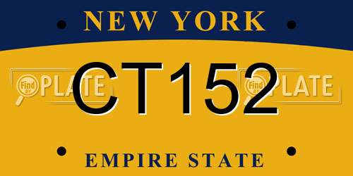 CT152 New York License Plate