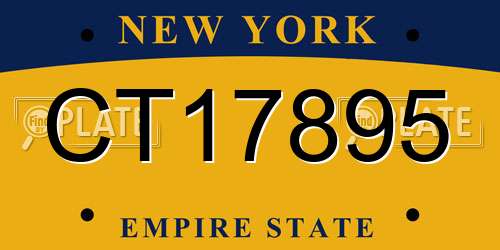 CT17895 New York License Plate