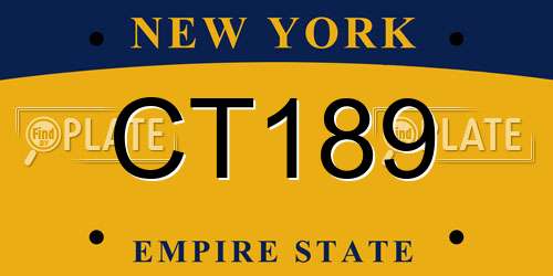 CT189 New York License Plate