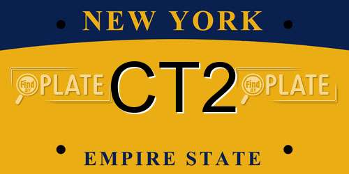 CT2 New York License Plate
