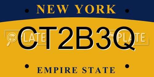 CT2B3Q New York License Plate