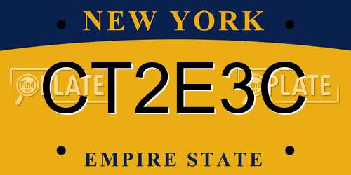 CT2E3C New York License Plate