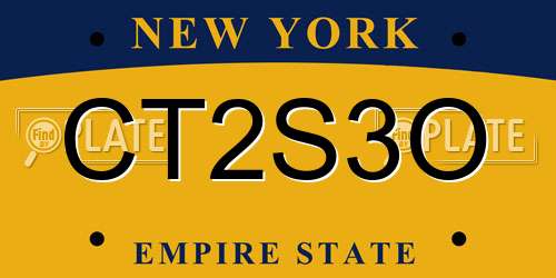 CT2S3O New York License Plate