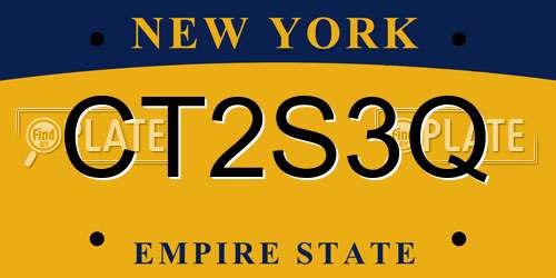 CT2S3Q New York License Plate