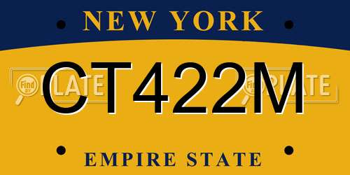 CT422M New York License Plate