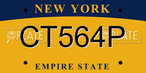 CT564P New York License Plate