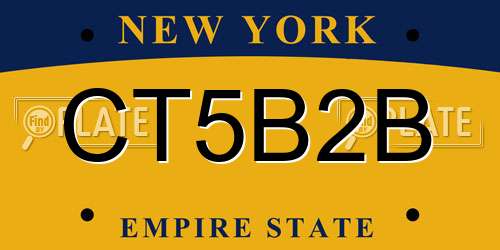 CT5B2B New York License Plate