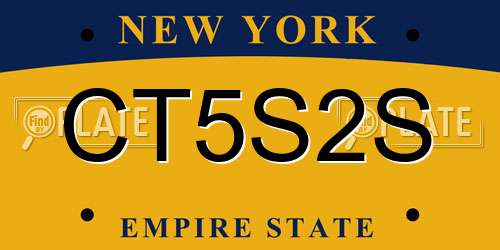 CT5S2S New York License Plate