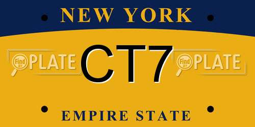 CT7 New York License Plate