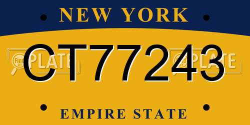 CT77243 New York License Plate