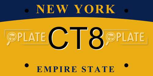 CT8 New York License Plate