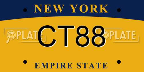 CT88 New York License Plate