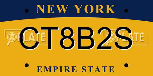 CT8B2S New York License Plate