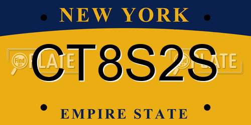 CT8S2S New York License Plate