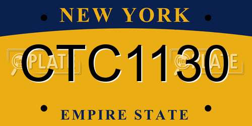 CTC1130 New York License Plate
