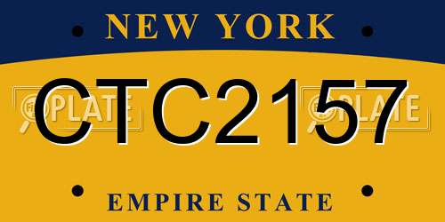 CTC2157 New York License Plate