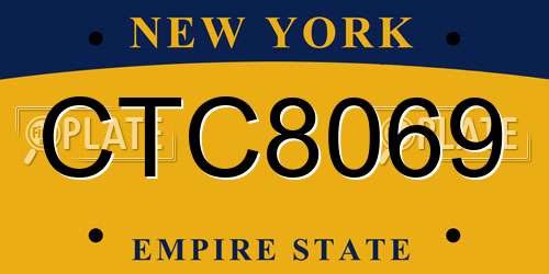 CTC8069 New York License Plate
