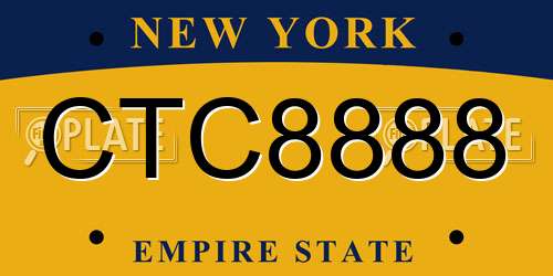 CTC8888 New York License Plate