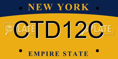 CTD12C New York License Plate